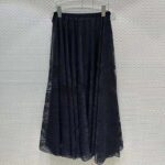 Dior Women CD Flared Mid-Length Skirt Black Technical Cotton Lace D-Lace Butterfly Motif - Bild 2