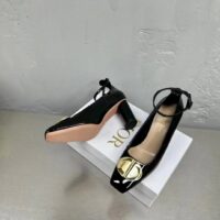 Dior Women CD Forever Dior Pump Black Patent Calfskin Adjustable Buckled Ankle Strap (3)