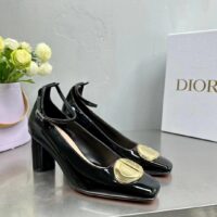 Dior Women CD Forever Dior Pump Black Patent Calfskin Adjustable Buckled Ankle Strap (3)