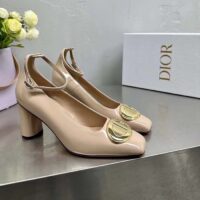 Dior Women CD Forever Dior Pump Nude Patent Calfskin Adjustable Buckled Ankle Strap (11)