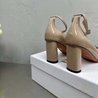Dior Women CD Forever Dior Pump Nude Patent Calfskin Adjustable Buckled Ankle Strap (11)