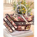Dior Women CD Hat Basket Bag Natural Multicolor Albero Della Vita Embroidery – Image 2