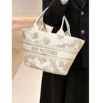 Dior Women CD Hat Basket Bag White Gold-One Gradient Butterflies Embroidery - Image 15