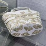 Dior Women CD Hat Basket Bag White Gold-One Gradient Butterflies Embroidery - Image 9