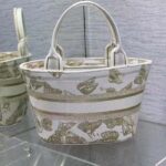 Dior Women CD Hat Basket Bag White Gold-One Gradient Butterflies Embroidery - Image 7