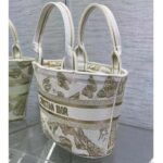 Dior Women CD Hat Basket Bag White Gold-One Gradient Butterflies Embroidery - Image 8