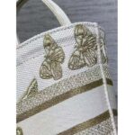 Dior Women CD Hat Basket Bag White Gold-One Gradient Butterflies Embroidery - Image 11