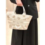 Dior Women CD Hat Basket Bag White Gold-One Gradient Butterflies Embroidery - Image 14