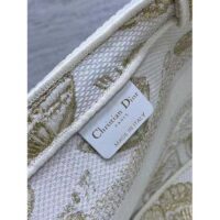 Dior Women CD Hat Basket Bag White Gold-One Gradient Butterflies Embroidery (9)