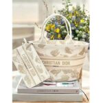 Dior Women CD Hat Basket Bag White Gold-One Gradient Butterflies Embroidery - Image 2