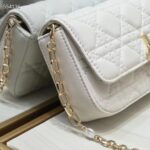 Dior Women CD Lady Dior Phone Pouch Latte Cannage Lambskin Removable Chain Strap - Image 9