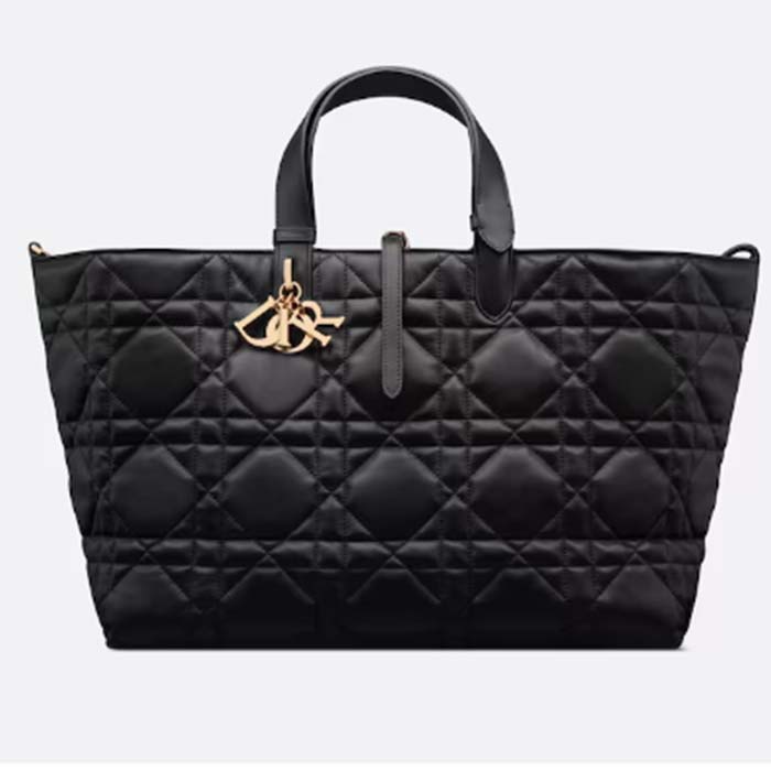 Dior Women CD Large Dior Toujours Bag Black Macrocannage Calfskin Reference M2820OSHJ_M900