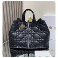 Dior Women CD Large Dior Toujours Bag Black Macrocannage Calfskin Reference M2820OSHJ_M900 (11)