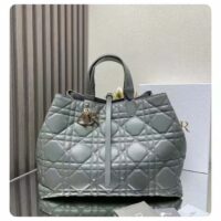 Dior Women CD Large Dior Toujours Bag Stone Gray Macrocannage Calfskin Reference M2820OSHJ_M41G (1)