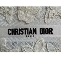 Dior Women CD Medium Book Tote White D-Lace Butterfly Embroidery (1)