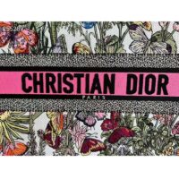 Dior Women CD Medium Book Tote White Multicolor Mexico Millefiori Embroidery (7)