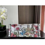 Dior Women CD Medium Book Tote White Multicolor Mexico Millefiori Embroidery – Image 4