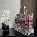 Dior Women CD Medium Book Tote White Multicolor Mexico Millefiori Embroidery – Image 5