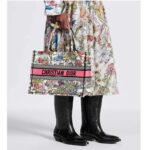 Dior Women CD Medium Book Tote White Multicolor Mexico Millefiori Embroidery – Image 13