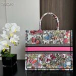 Dior Women CD Medium Book Tote White Multicolor Mexico Millefiori Embroidery – Image 3