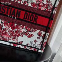 Dior Women CD Medium Book Tote White Red Le Cœur Des Papillons Embroidery (7)