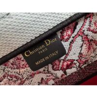 Dior Women CD Medium Book Tote White Red Le Cœur Des Papillons Embroidery (7)