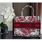 Dior Women CD Medium Book Tote White Red Le Cœur Des Papillons Embroidery - Image 2