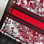 Dior Women CD Medium Book Tote White Red Le Cœur Des Papillons Embroidery - Image 7