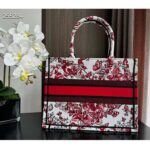 Dior Women CD Medium Book Tote White Red Le Cœur Des Papillons Embroidery - Image 3
