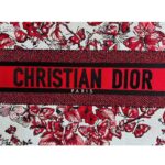Dior Women CD Medium Book Tote White Red Le Cœur Des Papillons Embroidery - Image 5