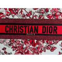 Dior Women CD Medium Book Tote White Red Le Cœur Des Papillons Embroidery (7)