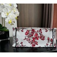 Dior Women CD Medium Book Tote White Red Le Cœur Des Papillons Embroidery (7)