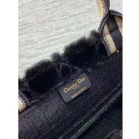 Dior Women CD Medium Dior Book Tote Black Cannage Shearling (6)