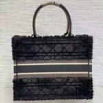 Dior Women CD Medium Dior Book Tote Black Cannage Shearling - Image 4