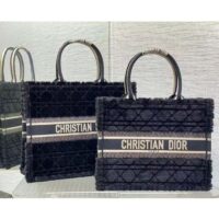 Dior Women CD Medium Dior Book Tote Black Cannage Shearling (6)