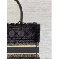 Dior Women CD Medium Dior Book Tote Black Cannage Shearling (6)