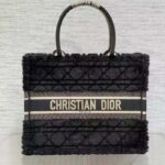 Dior Women CD Medium Dior Book Tote Black Cannage Shearling - Image 2