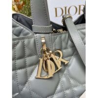 Dior Women CD Medium Dior Toujours Bag Stone Gray Macrocannage Calfskin Reference M2821OSHJ_M41G (4)