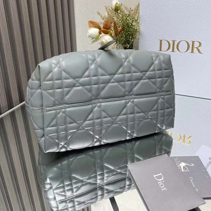Dior Women CD Medium Dior Toujours Bag Stone Gray Macrocannage Calfskin Reference M2821OSHJ_M41G (3)