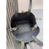 Dior Women CD Medium Dior Toujours Bag Stone Gray Macrocannage Calfskin Reference M2821OSHJ_M41G (4)