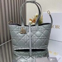 Dior Women CD Medium Dior Toujours Bag Stone Gray Macrocannage Calfskin Reference M2821OSHJ_M41G (4)