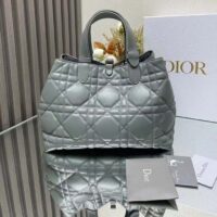 Dior Women CD Medium Dior Toujours Bag Stone Gray Macrocannage Calfskin Reference M2821OSHJ_M41G (4)