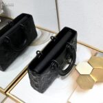 Dior Women CD Medium Lady D-Joy Bag Black Cannage Calfskin Diamond Motif Reference M0540SNEA_M900 - Image 6