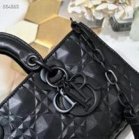 Dior Women CD Medium Lady D-Joy Bag Black Cannage Calfskin Diamond Motif Reference M0540SNEA_M900 (2)