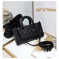 Dior Women CD Medium Lady D-Joy Bag Black Cannage Calfskin Diamond Motif Reference M0540SNEA_M900 (2)