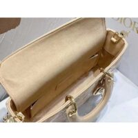 Dior Women CD Medium Lady D-Joy Bag Sand-Colored Cannage Lambskin (9)