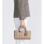 Dior Women CD Medium Lady D-Joy Bag Sand-Colored Cannage Lambskin - Image 13