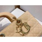 Dior Women CD Medium Lady D-Joy Bag Sand-Colored Cannage Lambskin - Image 10