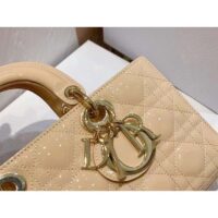 Dior Women CD Medium Lady D-Joy Bag Sand-Colored Cannage Lambskin (9)