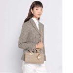 Dior Women CD Medium Lady D-Joy Bag Sand-Colored Cannage Lambskin - Image 11